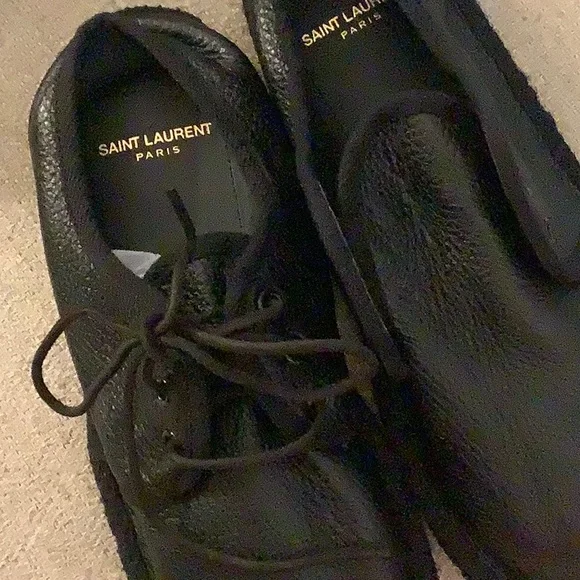 Saint Laurent Black Leather Men's Shoes Sz 40 EU Sz 7 US New - Picture 16 of 16